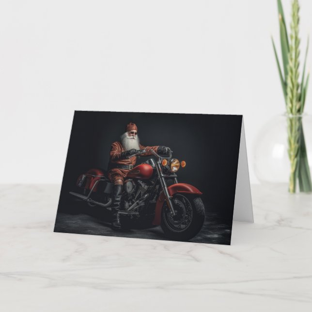 Biker Santa Christmas Card (Front)