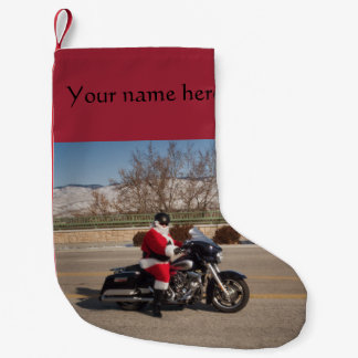 Biker Santa Claus Customizable Christmas Stocking