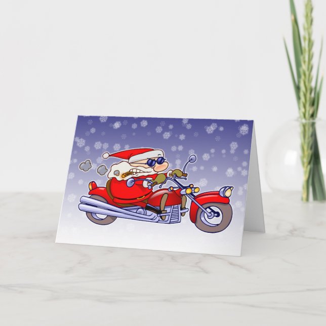 Biker Santa Holiday Card (Front)