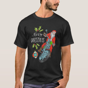 Biker Santa Motorcycle Fan Christmas Xmas Holidays T-Shirt
