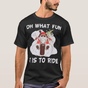 Biker Santa Motorcycle Fan Merry Christmas Xmas Ho T-Shirt