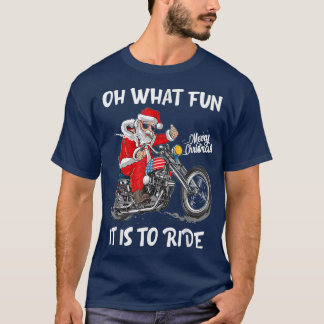 Biker Santa Motorcycle Fan Merry Christmas Xmas  T-Shirt
