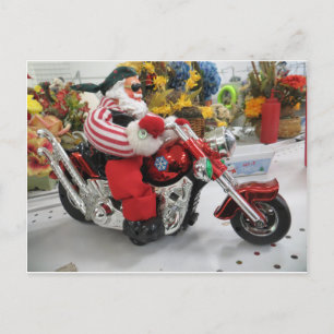 Biker Santa Postcard