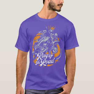 Biker Skeleton King Motorcycle Rider T-Shirt cadea