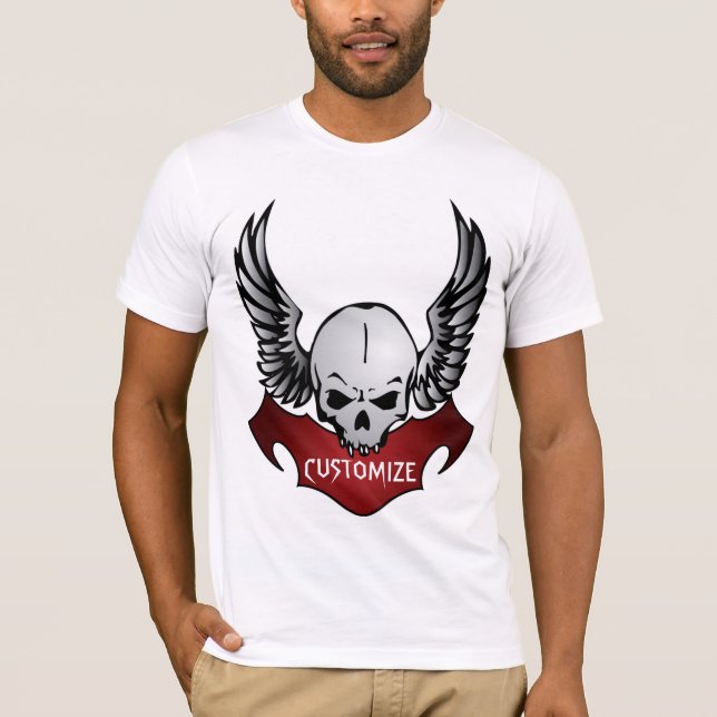 Biker Skull Customizable T-Shirt (Front)