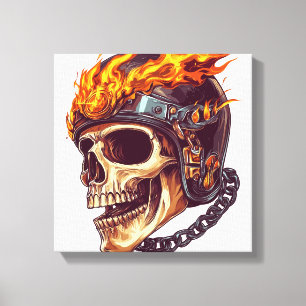 Biker Skull Reaper Canvas Print