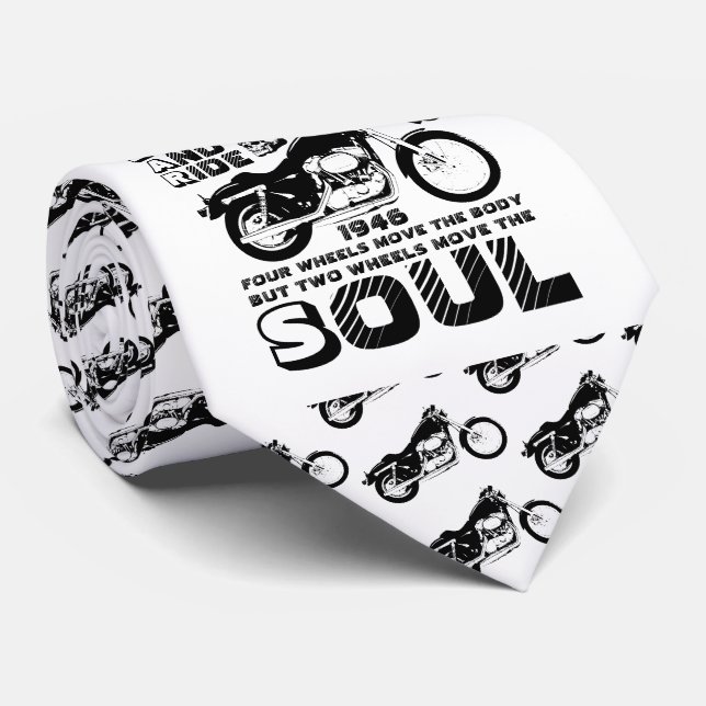Biker Soul, Personalised Date of Birth Tie (Rolled)