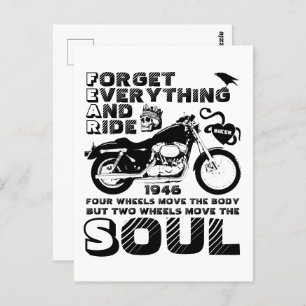 Biker Soul, Personalized Date of Birth Postcard