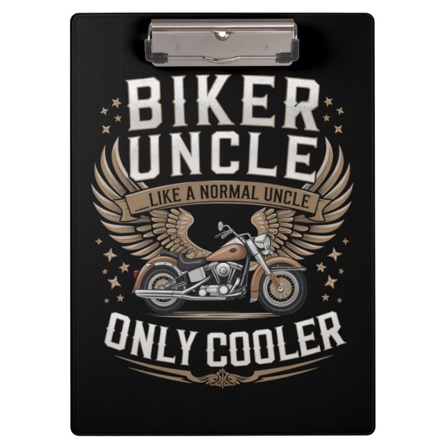 Biker Uncle Motorcycle Father's Day Clipboard (Front)