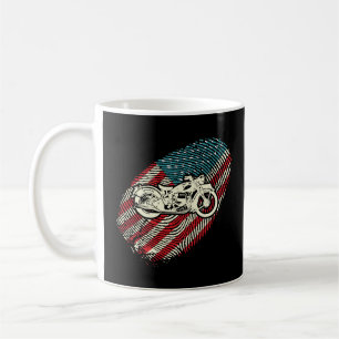 Biker Usa Flag Fingerprint Two Finger Wave Coffee Mug