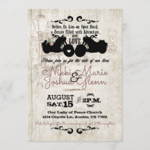 Biker Wedding Invitation Open Road Adventure