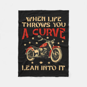 Biker When Life Throws You A Curve Motorcycle Men  Fleece Blanket