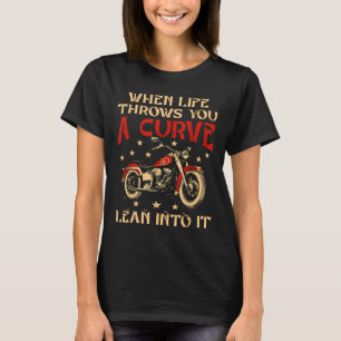Biker When Life Throws You A Curve Motorcycle Men  T-Shirt