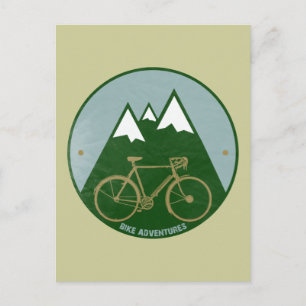 bikers adventure, mountains postcard