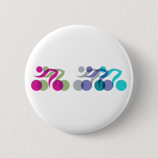 Bikers cool logo 2 inch round button (Front)