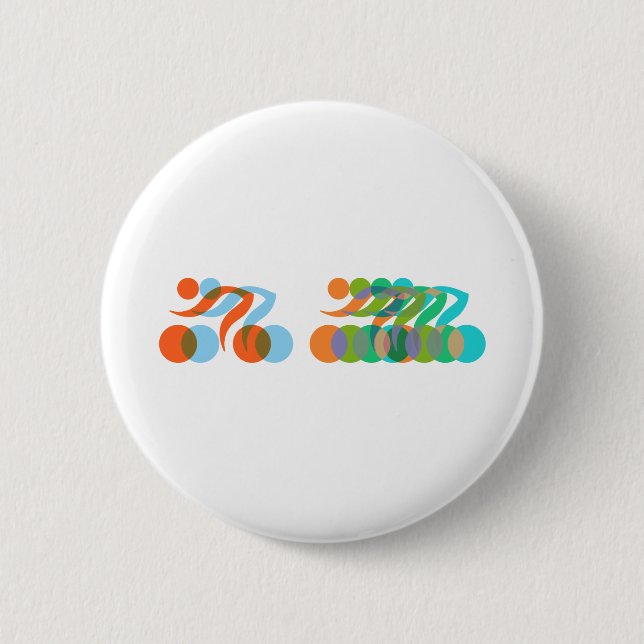 Bikers, Cyclers Freaks 2 Inch Round Button (Front)