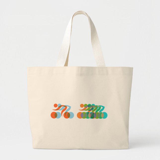 Bikers, Cyclers Freaks Large Tote Bag (Front)
