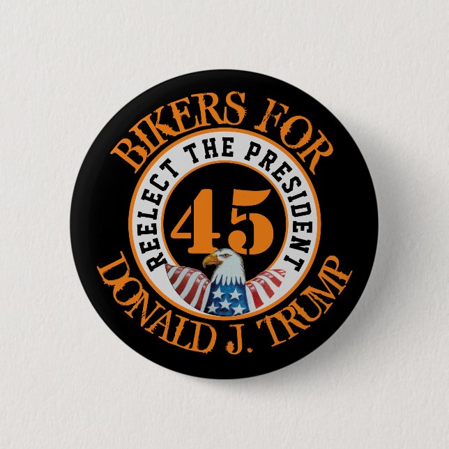 Bikers for Donald J. Trump 2020 2 Inch Round Button (Front)