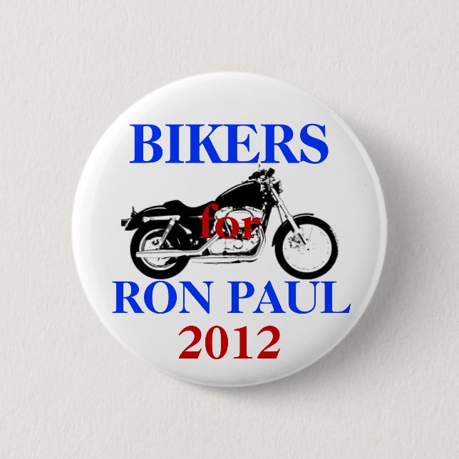 Bikers for Ron Paul button (Front)