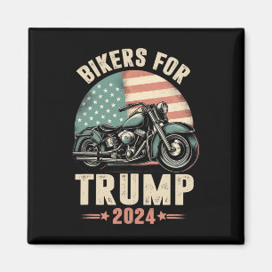 Bikers For Trump 2024 Motorcycle Us American Flag  Magnet
