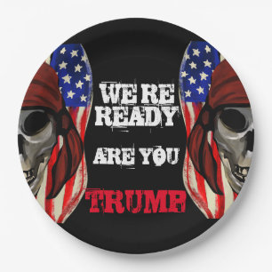 BIKERS FOR TRUMP PAPER PLATE