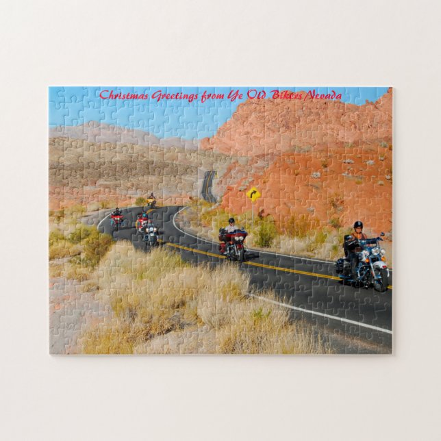 Bikers in Nevada.Christmas Greetings Jigsaw Puzzle (Horizontal)