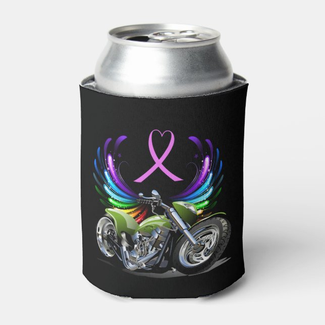 Bikers Riding for the Cure - Cancer Awareness Can Cooler (Can Front)