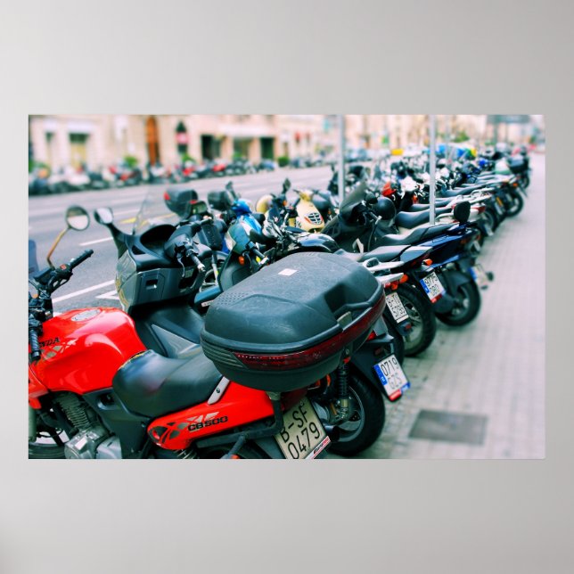 Bikers Row Barcelona, Espagne Poster (Devant)