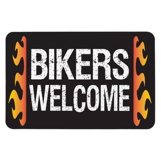 Bikers Welcome Motorcycle Event or Business Magnet (Horizontal)