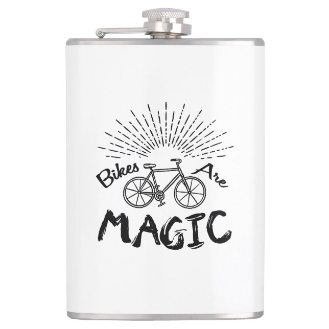 Bikes Are Magic Hip Flask (Front)