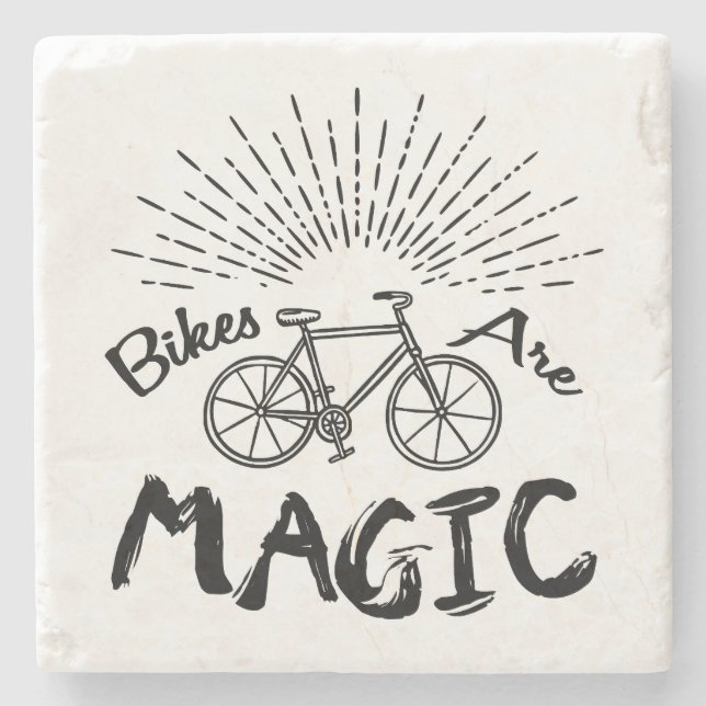 Bikes Are Magic Stone Coaster (Front)