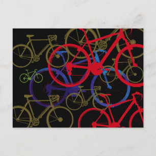 bikes art design postcard