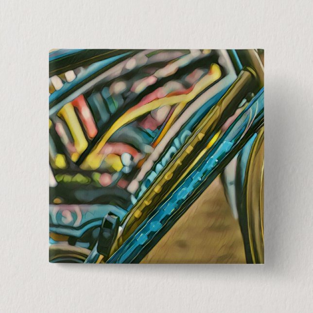 Bikes artwork 2 inch square button (Front)