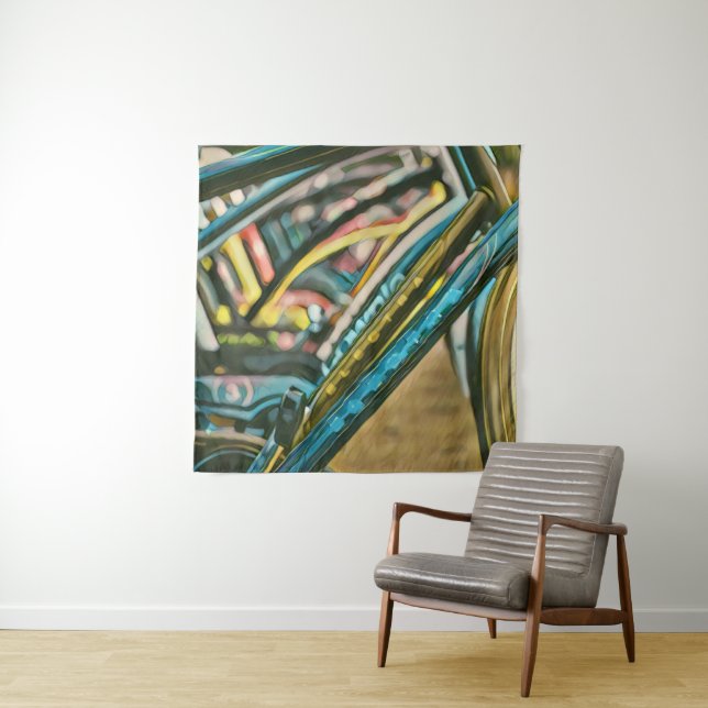 Bikes artwork tapestry (In Situ)