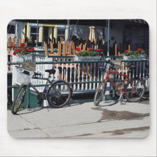 Bikes at cafe mousepad