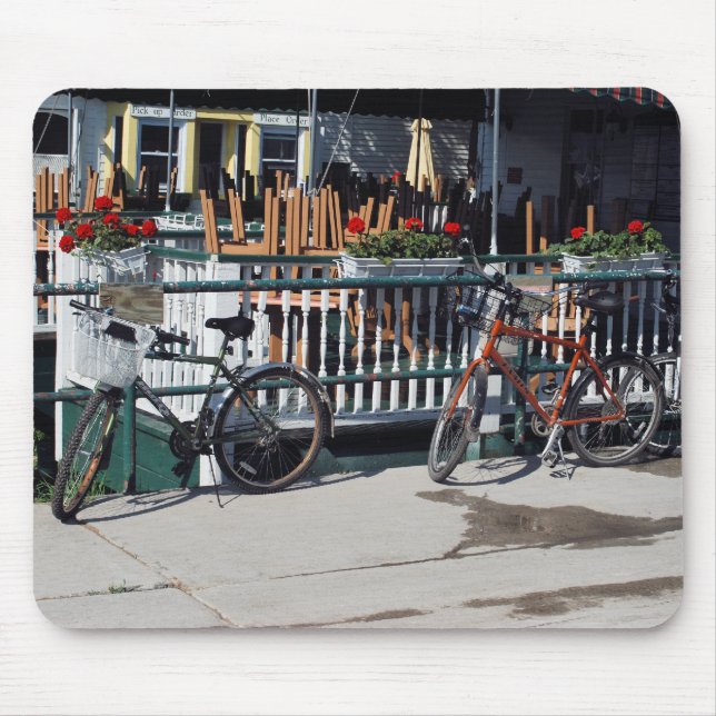 Bikes at cafe mousepad (Front)