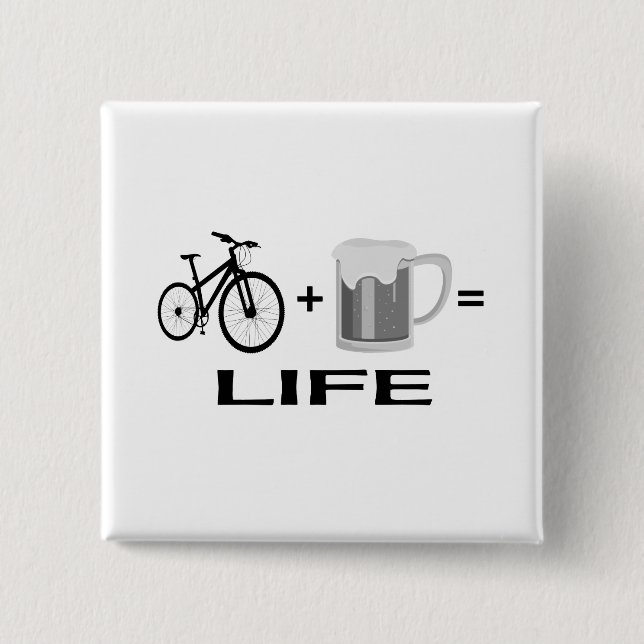 Bikes & Beer! 2 Inch Square Button (Front)