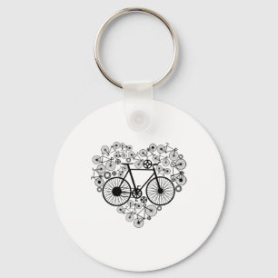 Bikes Heart Shirt Cute Mtb Road Race Riding Lover Keychain