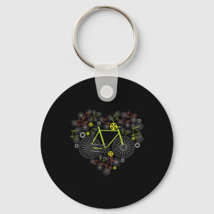 Bikes Heart Shirt Cute Mtb Road Race Riding Lover Keychain
