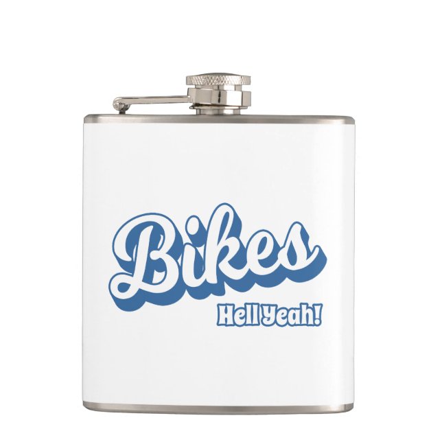 Bikes Hell Yeah! Hip Flask (Front)