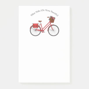 Bikes Make Life More Beautiful - Red Bike Post-it Notes
