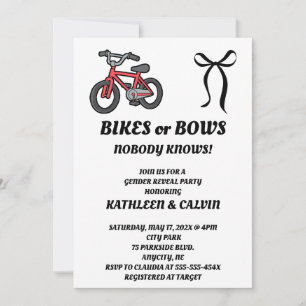 Bikes or Bows Gender Reveal Invitation