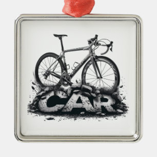 Bikes Over Cars Metal Ornament