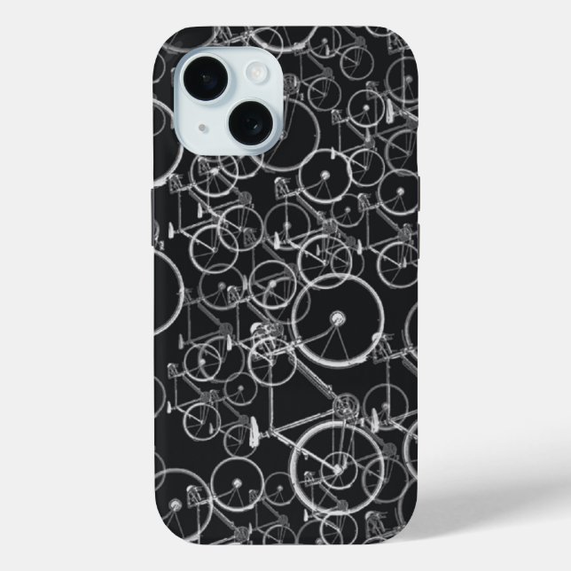 Bikes pattern in black and white Case-Mate iPhone case (Back)