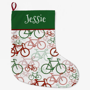 Bikes Personalized Christmas Stocking