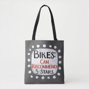 Bikes Review 5 Stars Tote Bag