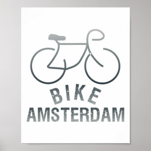 Biking Amsterdam Netherlands Graphic _1  Poster