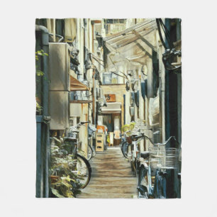 Biking Artwork Fleece Blanket