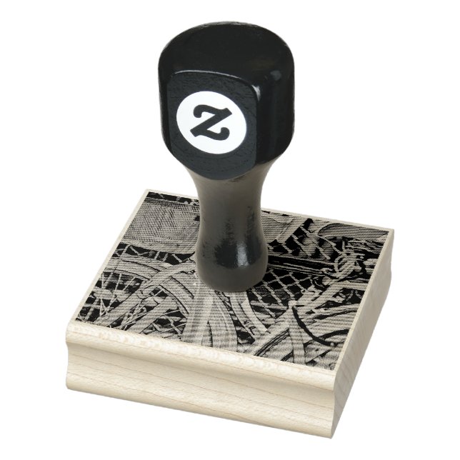 Biking Artwork Rubber Stamp (Stamp)