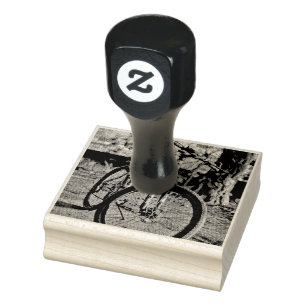 Biking Artwork Rubber Stamp